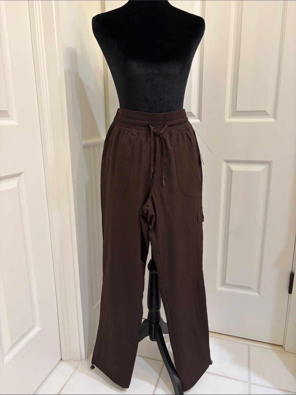 Eddie Bauer Fleece Lined Drawstring Cargo Track Pants Size S NWT